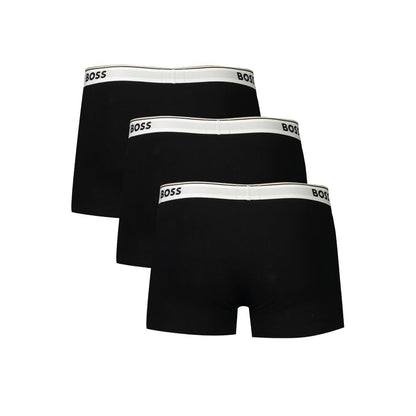 Underwear Boxer Shorts by Hugo Boss for men in stretch cotton black & signature presents a subtle silhouette as Men's Stretch Cotton Underwear Boxer Shorts, expertly tailored with a subtle fit for a premium look.