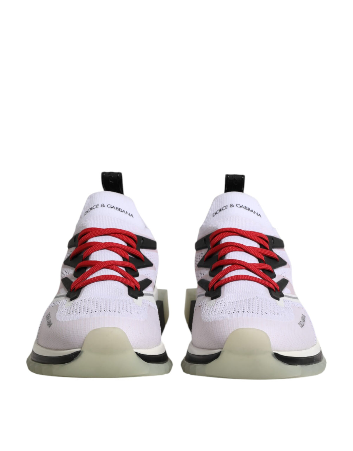 Dolce & Gabbana Men's Low Top Polyester Rubber & Viscose Sneakers - Black Red White