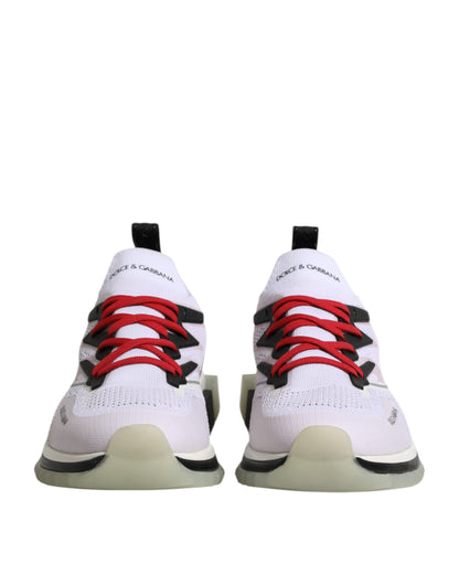 Dolce & Gabbana Men's Low Top Polyester Rubber & Viscose Sneakers - Black Red White