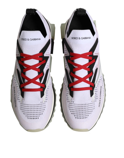 Dolce & Gabbana Men's Low Top Polyester Rubber & Viscose Sneakers - Black Red White