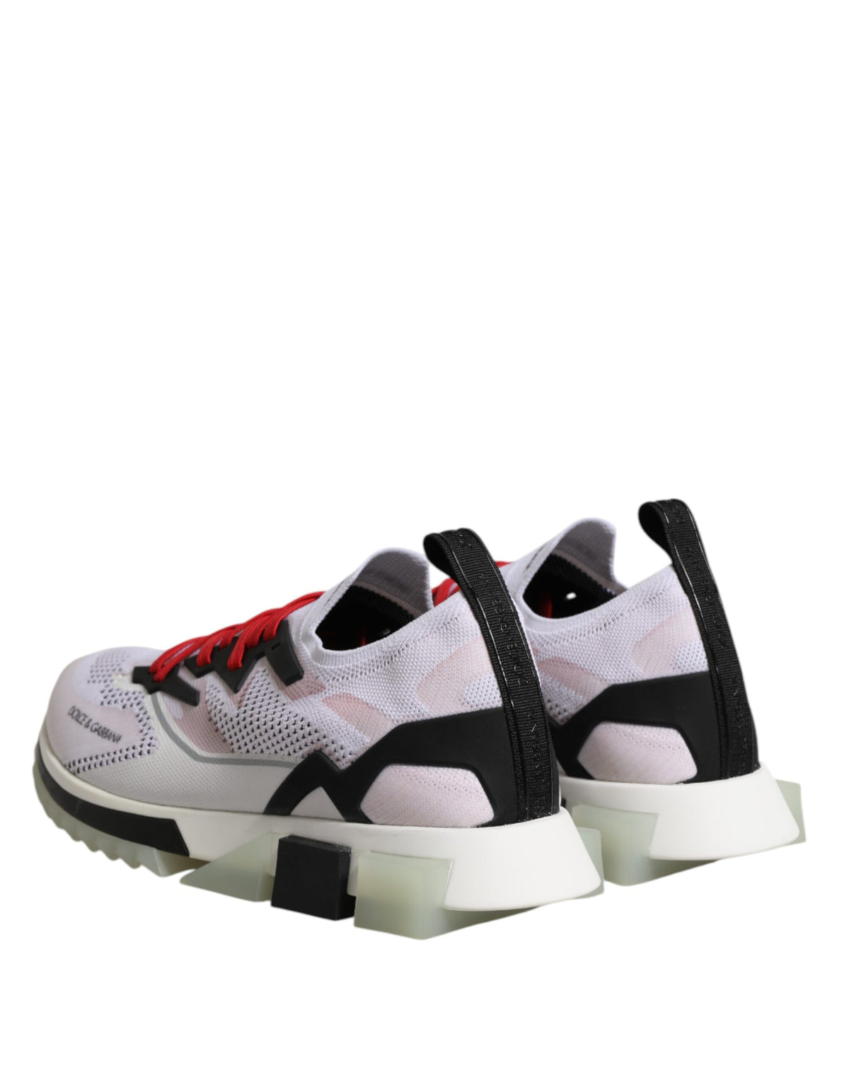 Dolce & Gabbana Men's Low Top Polyester Rubber & Viscose Sneakers - Black Red White