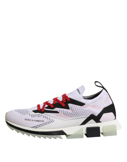 Dolce & Gabbana Men's Low Top Polyester Rubber & Viscose Sneakers - Black Red White