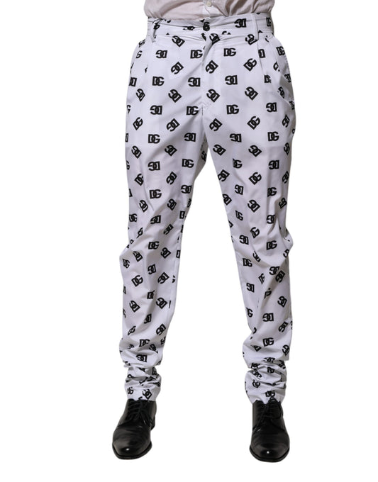 Pants by Dolce & Gabbana for men in denim cotton black, white & print features an understated silhouette, showcasing a sophisticated skinny and long with a refined for an understated, polished aesthetic.