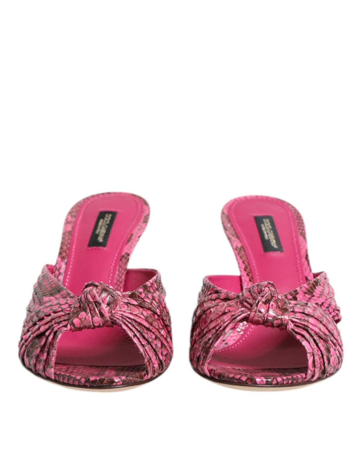 Dolce & Gabbana Women's Python Leather Slider Sandals - Pink