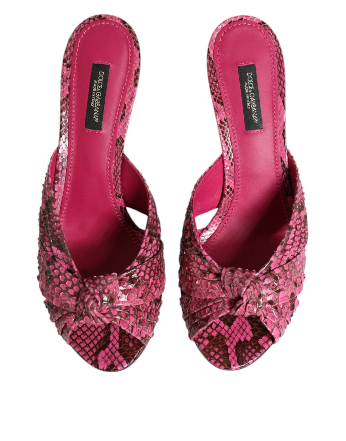 Dolce & Gabbana Women's Python Leather Slider Sandals - Pink