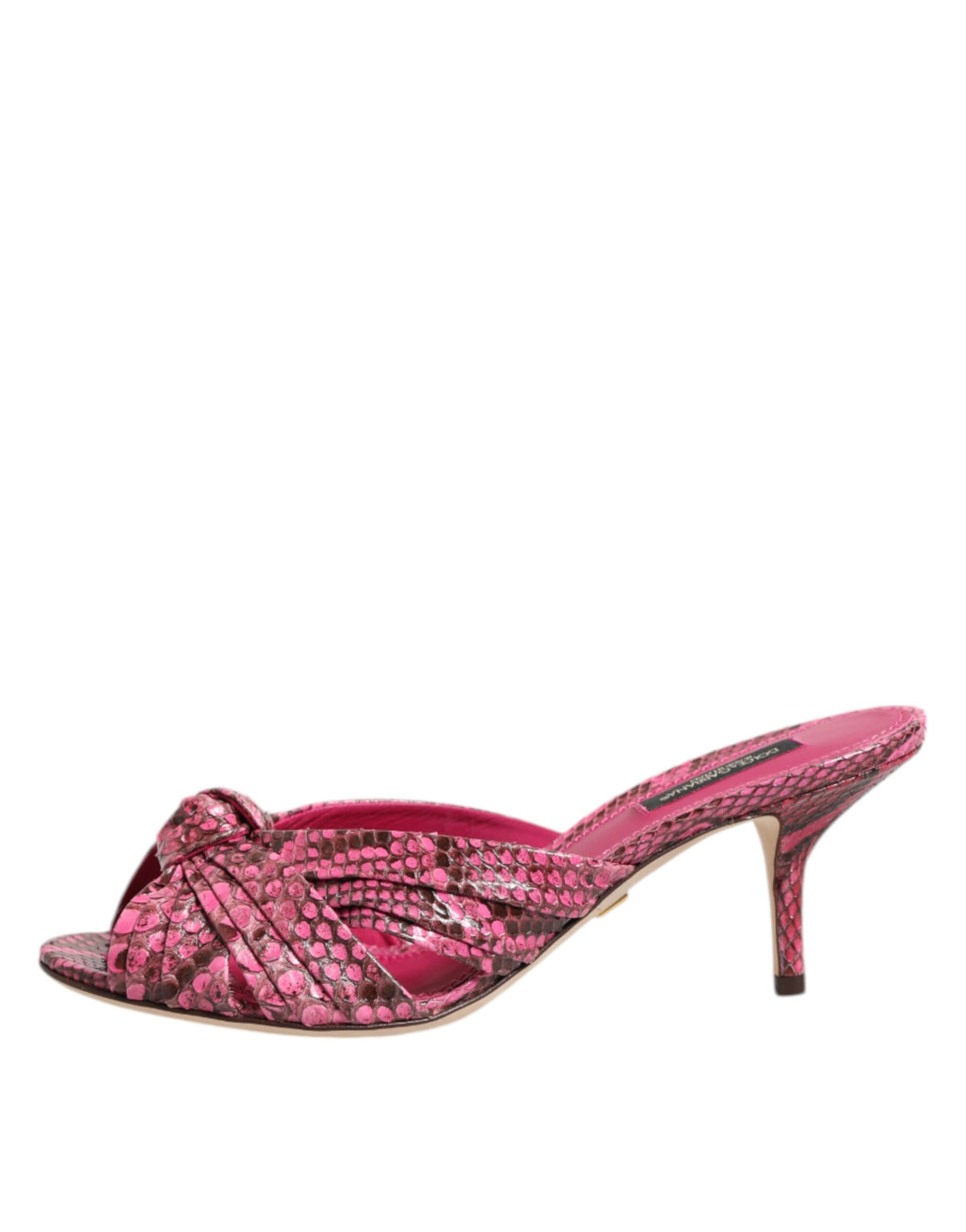 Dolce & Gabbana Women's Python Leather Slider Sandals - Pink