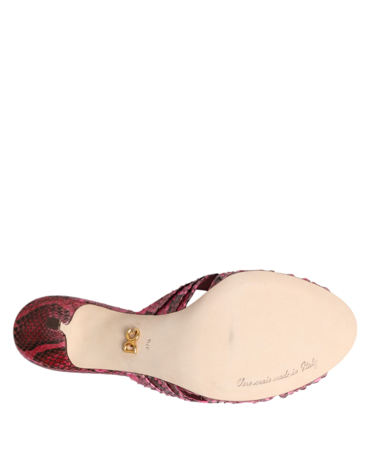 Dolce & Gabbana Women's Python Leather Slider Sandals - Pink