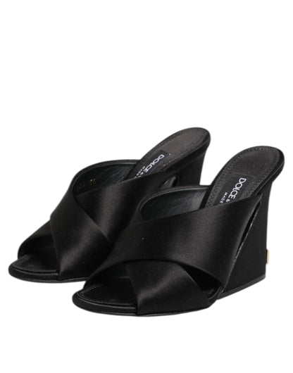 Dolce & Gabbana Black Keira Baroque High Heel Sandals Shoes