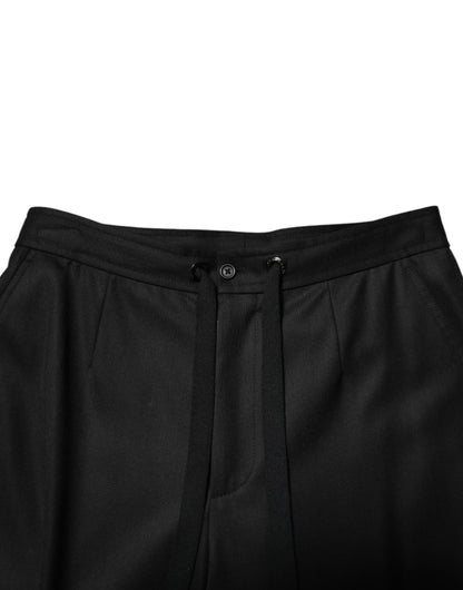Dolce & Gabbana Solid Black Cargo Jogger Men Sweatpants Pants