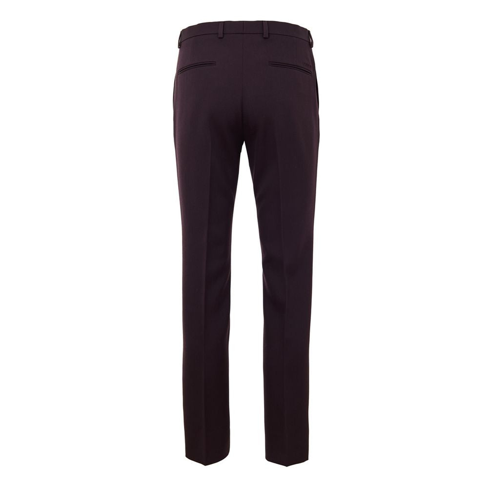 Jeans by Gucci for men in denim & wool bordeaux & burgundy features an sartorial straight-leg and long with a cut for a sartorial finish.