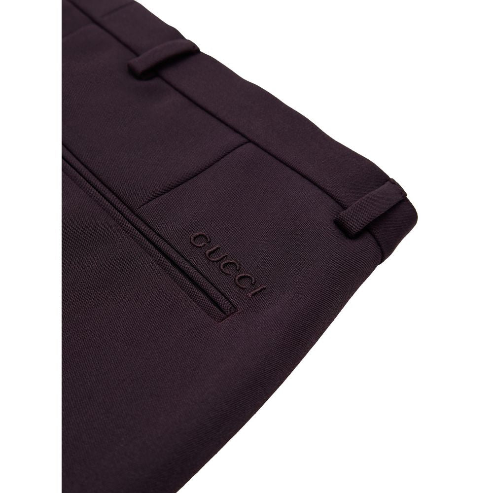 Jeans by Gucci for men in denim & wool bordeaux & burgundy presents a refined pantology silhouette, artfully defined by a refined pantology straight-leg, long, and a sophisticated .