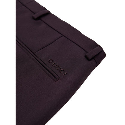 Jeans by Gucci for men in denim & wool bordeaux & burgundy presents a refined pantology silhouette, artfully defined by a refined pantology straight-leg, long, and a sophisticated .