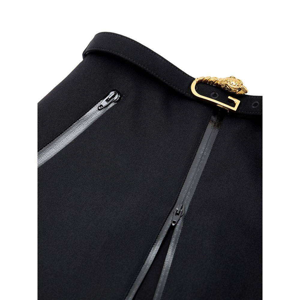 Skirt by Gucci for women in wool black & gold showcases a dramatic silhouette, artfully capturing the essence of the Women's Flared Wool Skirt in a dramatic cut for a refined look.