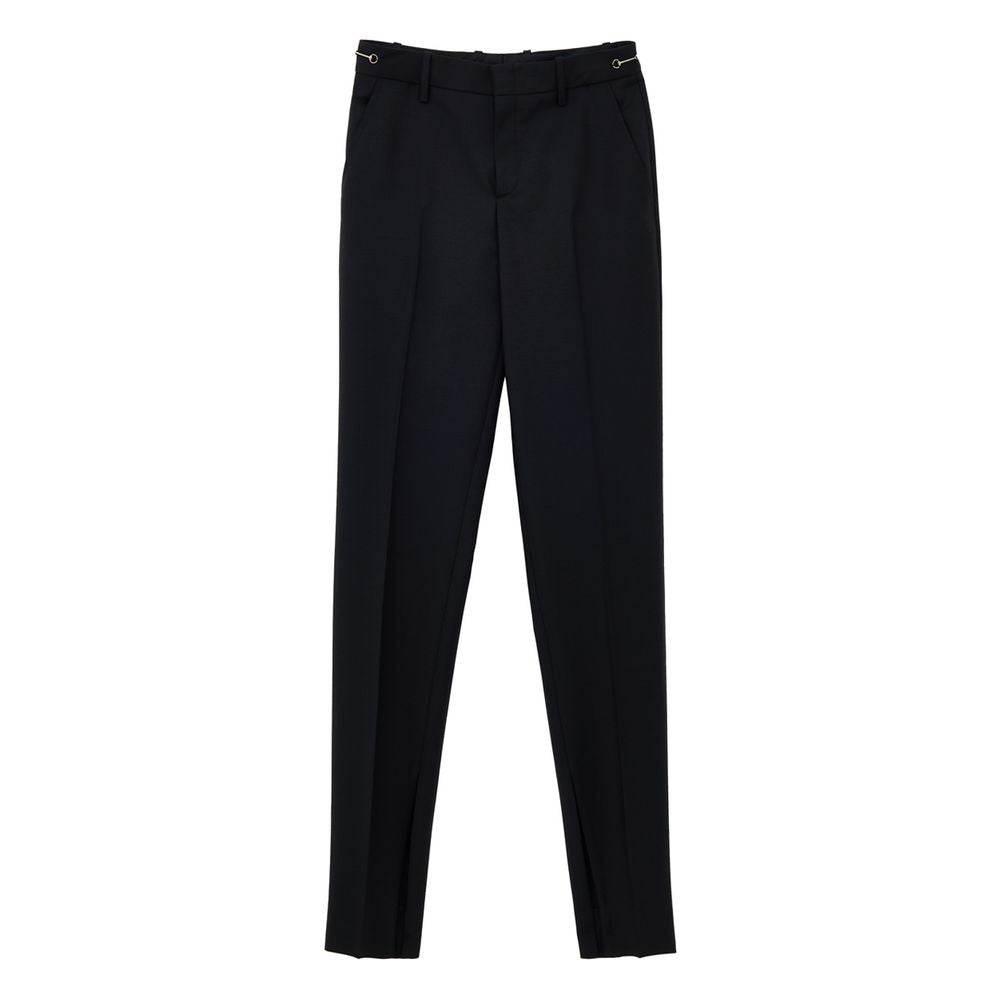 Jeans by Gucci for women in denim mohair & wool black features a polished silhouette with a polished straight-leg, reaching a polished long and finished with a polished .