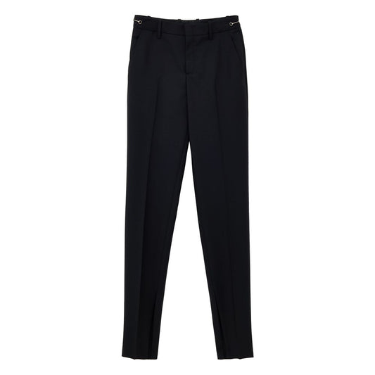 Jeans by Gucci for women in denim mohair & wool black features a polished silhouette with a polished straight-leg, reaching a polished long and finished with a polished .