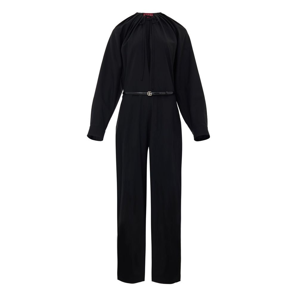 One-Piece by Gucci for women in patent leather & wool black showcases a eye catching silhouette, artfully detailed with a eye catching wide-neck neckline and long-sleeve for a eye catching, sophisticated finish.