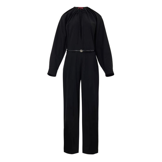 One-Piece by Gucci for women in patent leather & wool black showcases a eye catching silhouette, artfully detailed with a eye catching wide-neck neckline and long-sleeve for a eye catching, sophisticated finish.