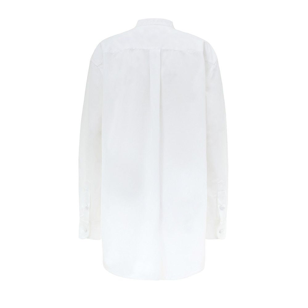 Blouse by Gucci for women in cotton white, featuring a nuanced and nuanced round neckline for a sophisticated finish.