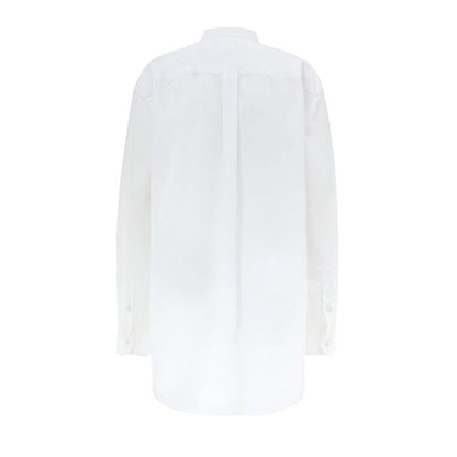 Blouse by Gucci for women in cotton white, featuring a nuanced and nuanced round neckline for a sophisticated finish.