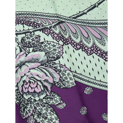 Palazzo Pants by Gucci for women in silk green, purple, dots & print features an sophisticated and wide with a precise long, creating a sophisticated and sophisticated silhouette.