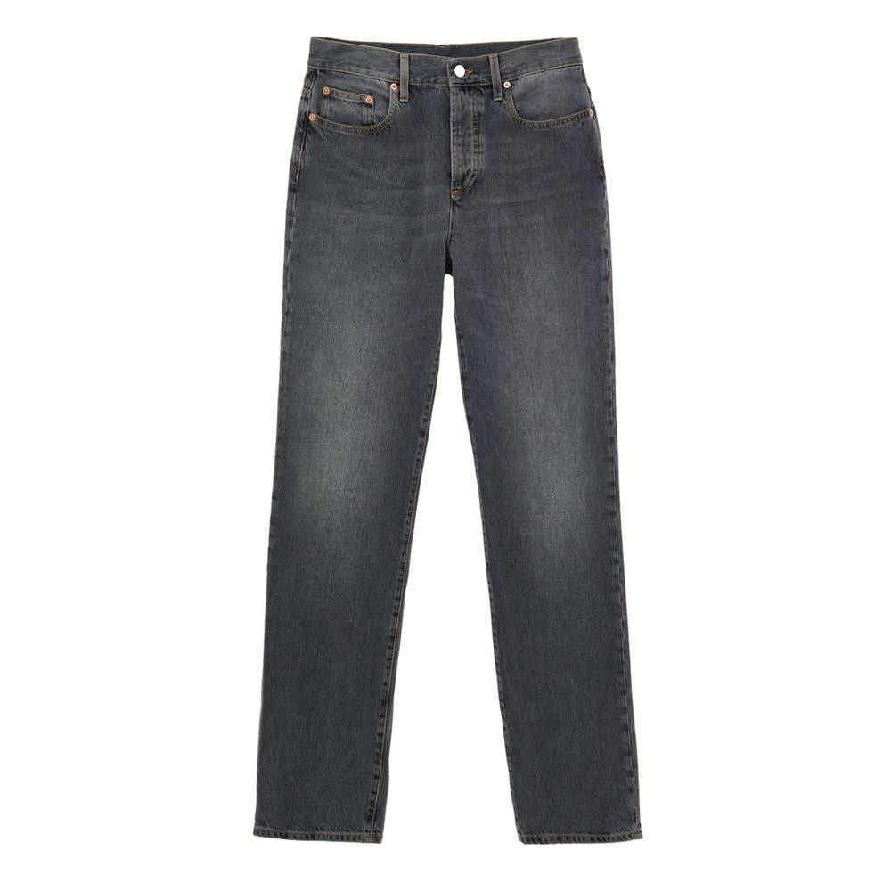 Jeans by Gucci for women in denim cotton dark-gray & gray presents a tailored silhouette, showcasing a tailored regular-fit and long cut with a refined for a truly tailored aesthetic.
