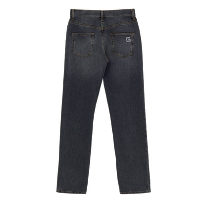 Jeans by Gucci for women in denim cotton dark-gray & gray presents a refined pantology silhouette, artfully defined by a refined pantology regular-fit, long, and a sophisticated .