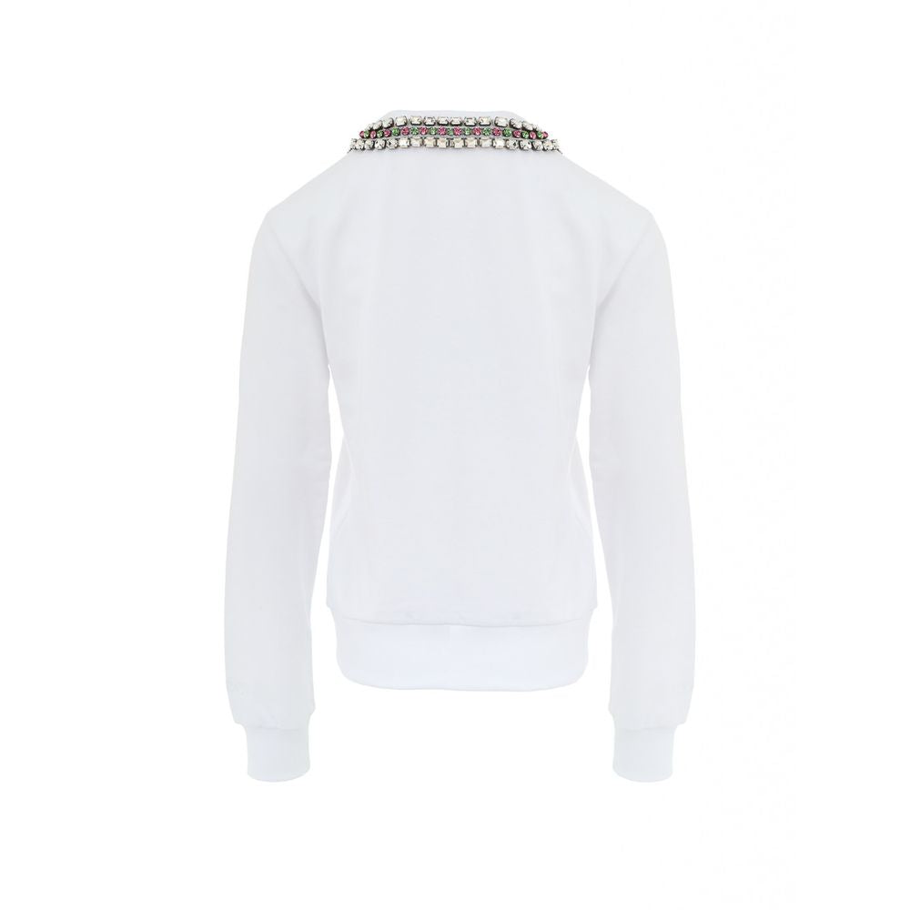 Sweatshirt by Gucci for women in cotton white features an exquisite silhouette, showcasing and round neckline details for a exquisite look.