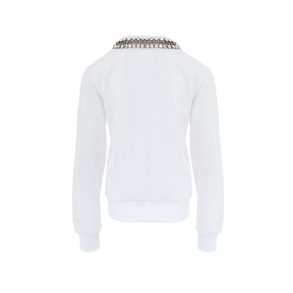 Sweatshirt by Gucci for women in cotton white features an exquisite silhouette, showcasing and round neckline details for a exquisite look.