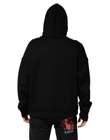 Dolce & Gabbana Men's Cotton & Crystal Hooded Jacket - Black