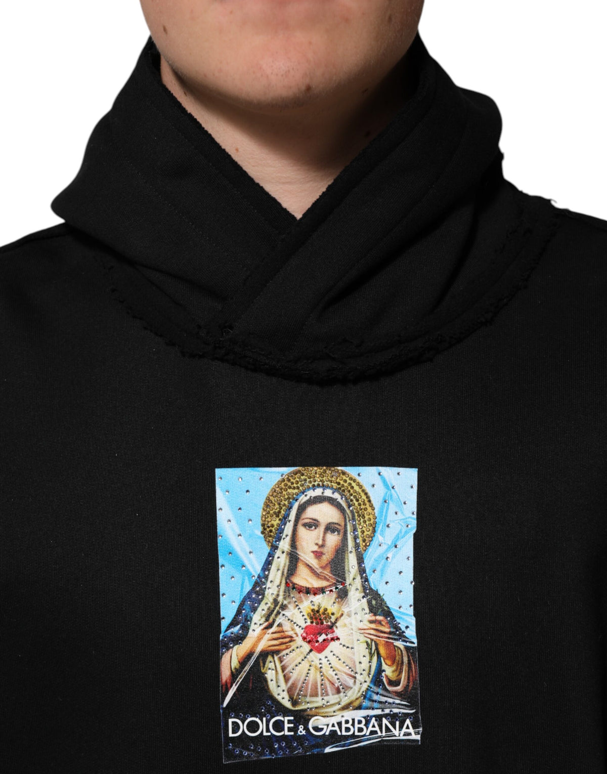 Dolce & Gabbana Men's Cotton & Crystal Hooded Jacket - Black