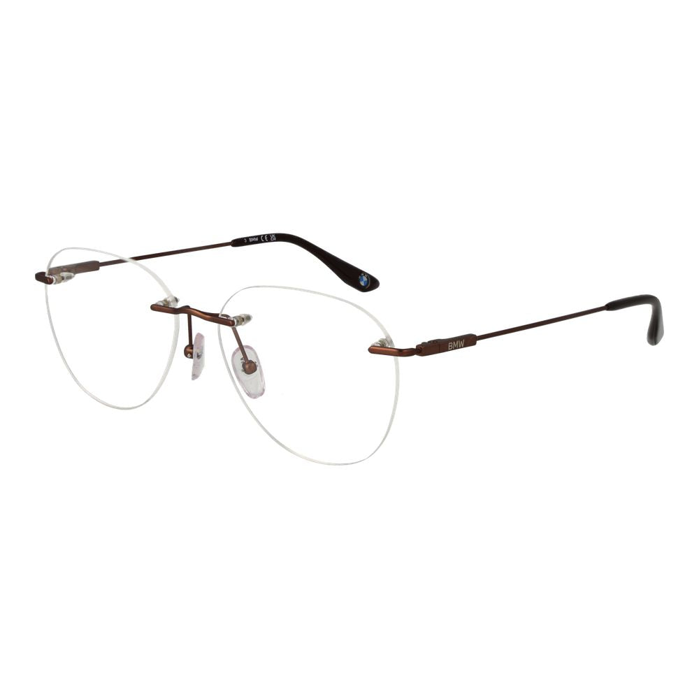 Eyeglasses Frames by BMW for men in titanium bronze features a refined silhouette, showcasing a refined bronze coloured frame and rimless frame design for a sophisticated, premium look.