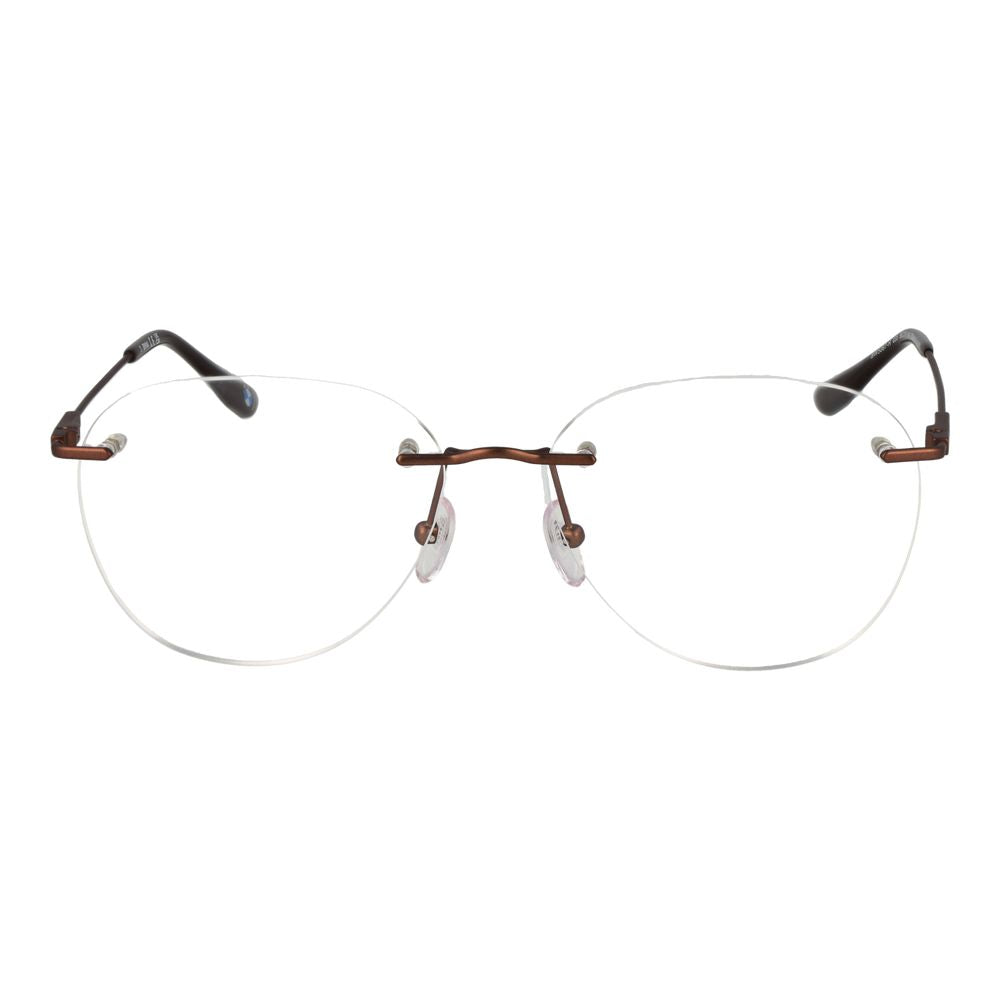 Eyeglasses Frames by BMW for men in titanium and bronze showcases an refined rimless frame design featuring a sophisticated bronze coloured frame for an refined and refined aesthetic.