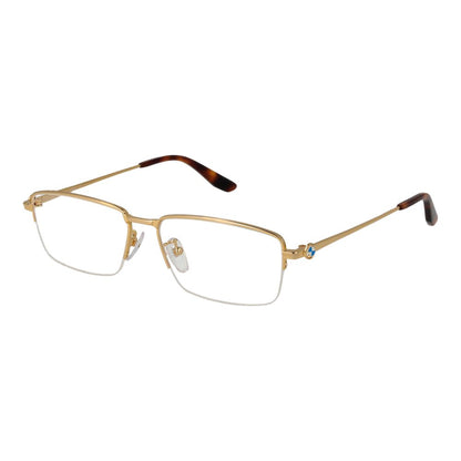 BMW Men's Rectangle Half-Rim Metal Eyeglasses Frames - Gold