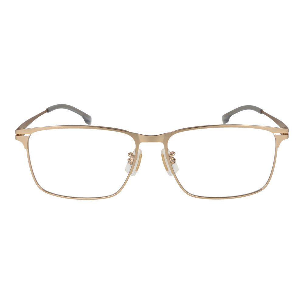 Eyeglasses Frames by Hugo Boss for men in metal gold features an refined silhouette, showcasing the refined gold coloured frame and sophisticated full-frame frame design.