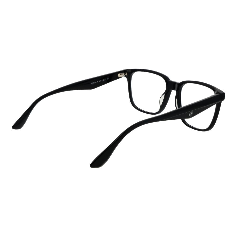 Eyeglasses Frames by BMW for men in acetate and black showcases a refined silhouette, detailed with a black coloured frame finish and a sophisticated full-frame frame design.