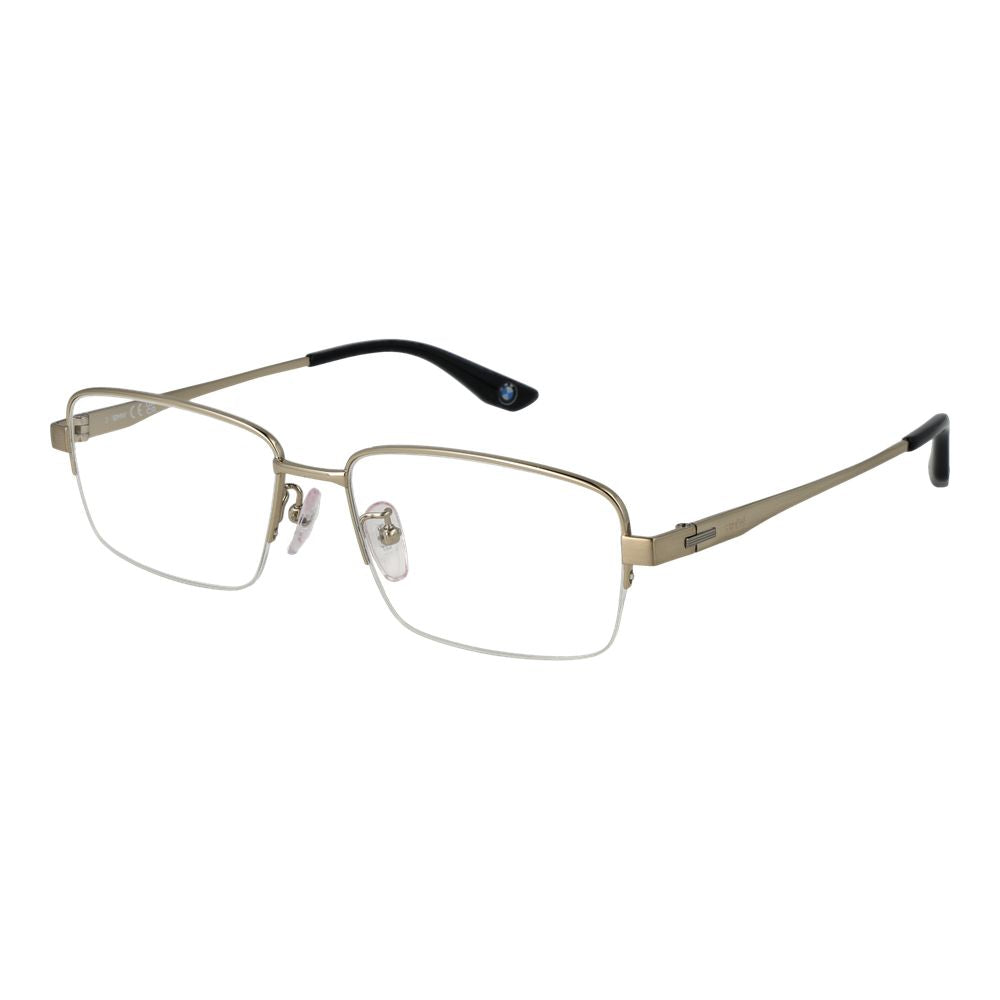 Eyeglasses Frames by BMW for men in titanium gold features an refined silhouette, showcasing the refined gold coloured frame and sophisticated half-frame frame design.