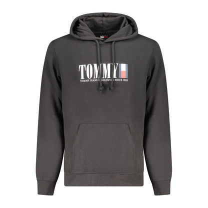Hooded Sweatshirt Hoodie by Tommy Hilfiger for men in cotton canvas black features a authentic silhouette, showcasing a sophisticated hooded neckline and authentic detail for a refined finish.