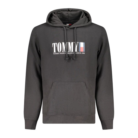Hooded Sweatshirt Hoodie by Tommy Hilfiger for men in cotton canvas black features a authentic silhouette, showcasing a sophisticated hooded neckline and authentic detail for a refined finish.
