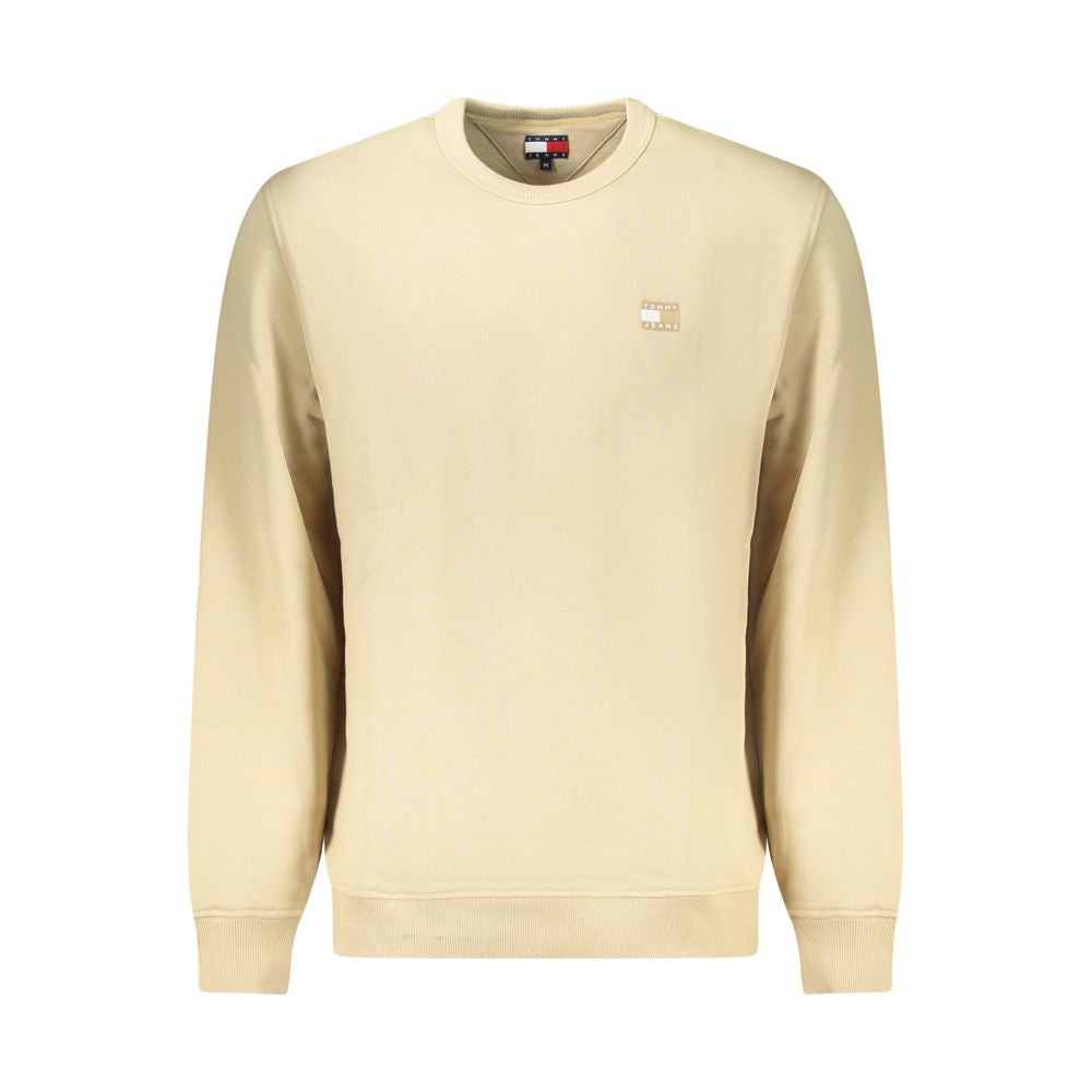 Sweatshirt by Tommy Hilfiger for men in cotton beige features an exquisite silhouette, showcasing and crew neckline details for a exquisite look.