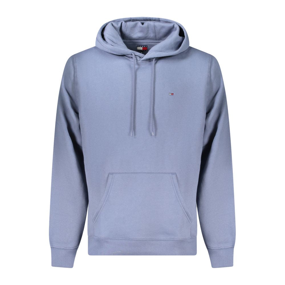 Sweatshirt Hoodie by Tommy Hilfiger for men in cotton polyester blue showcases a city-ready silhouette, artfully detailed with a signature hooded neckline and for a city-ready finish.