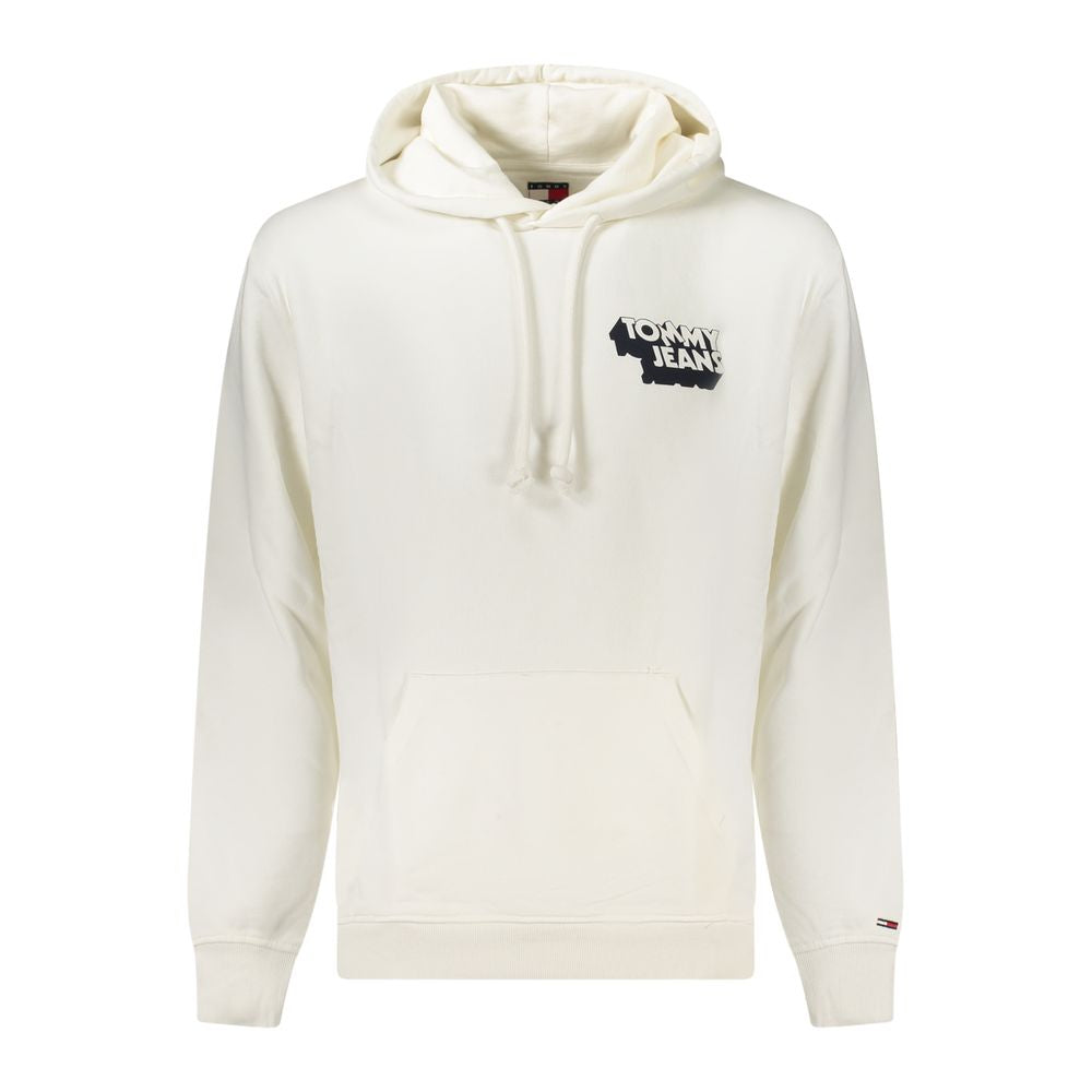 Hooded Sweatshirt Hoodie by Tommy Hilfiger for men in cotton white & print features a slouchy chic silhouette, detailed with a slouchy chic and a signature hooded neckline for an elevated aesthetic.