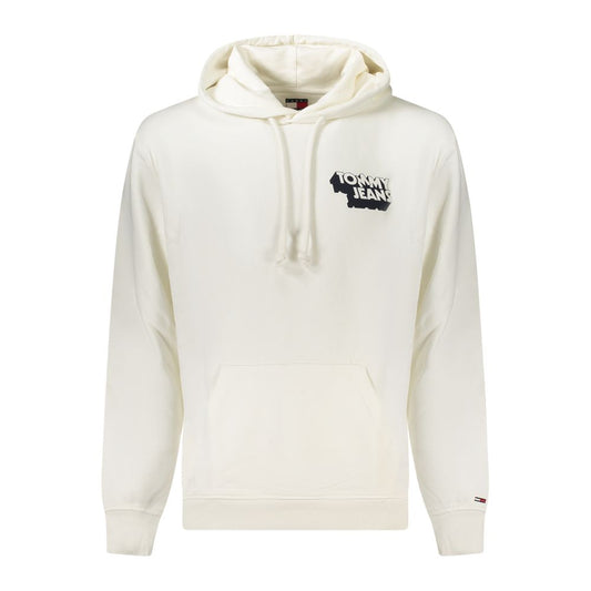 Hooded Sweatshirt Hoodie by Tommy Hilfiger for men in cotton white & print features a slouchy chic silhouette, detailed with a slouchy chic and a signature hooded neckline for an elevated aesthetic.