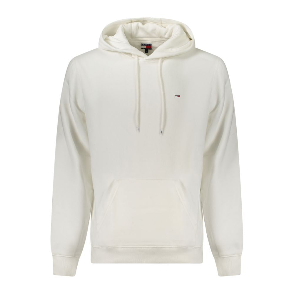 Hooded Sweatshirt Hoodie by Tommy Hilfiger for men in cotton polyester white features an avant-garde silhouette, showcasing a sophisticated hooded neckline and detail for a truly avant-garde finish.