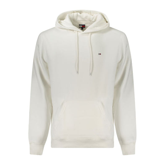 Hooded Sweatshirt Hoodie by Tommy Hilfiger for men in cotton polyester white features an avant-garde silhouette, showcasing a sophisticated hooded neckline and detail for a truly avant-garde finish.