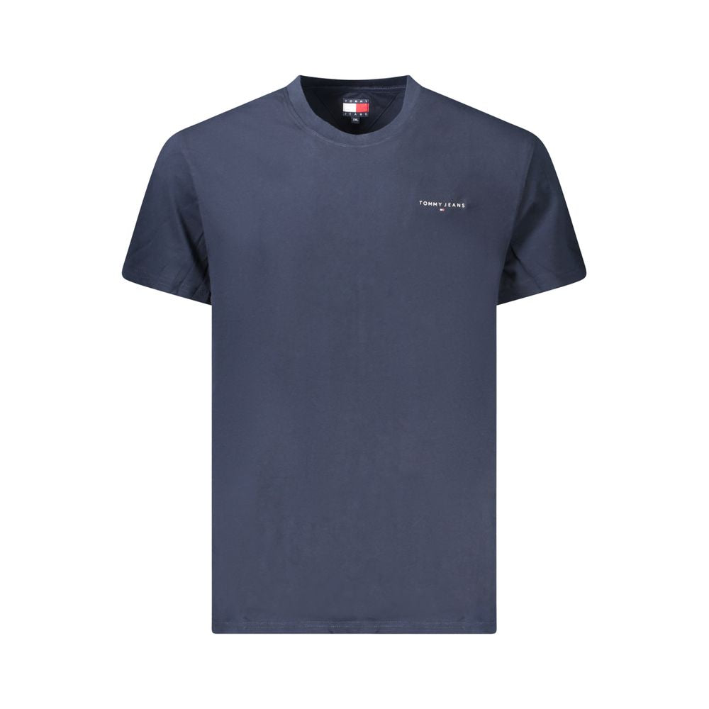 T-Shirt by Tommy Hilfiger for men in cotton blue & print features an on trend silhouette, perfectly showcasing a on trend and crew neckline for an elevated aesthetic.