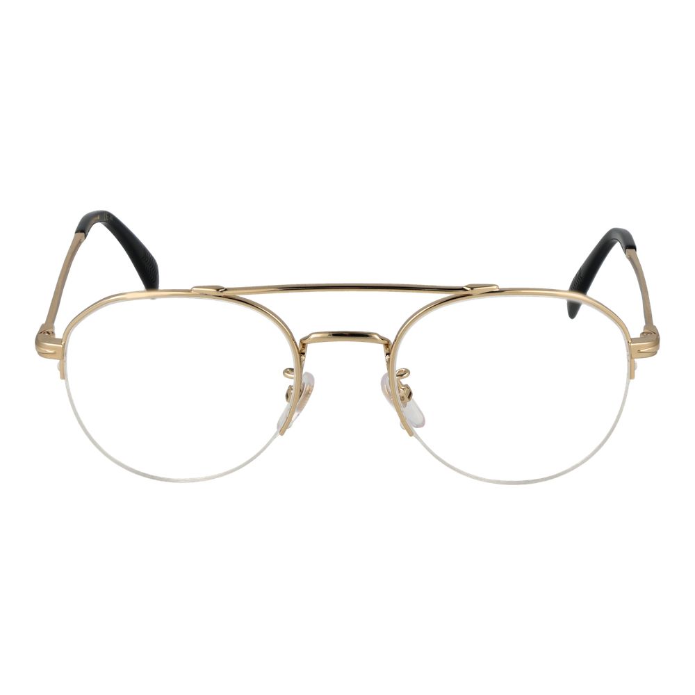 Eyeglasses Frames by David Beckham for men in gold features an refined silhouette, showcasing the refined gold coloured frame and sophisticated half-frame frame design.