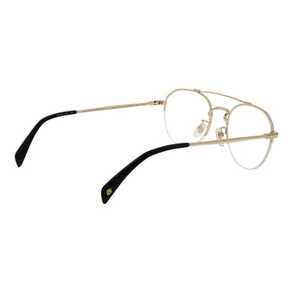 Eyeglasses Frames by David Beckham for men in and gold showcases an refined half-frame frame design featuring a sophisticated gold coloured frame for an refined and refined aesthetic.