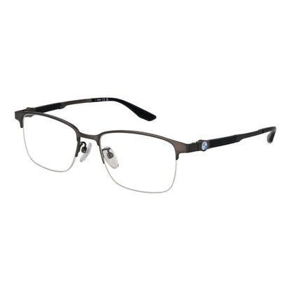 Eyeglasses Frames by BMW for men in titanium gray features a refined silhouette, showcasing a refined gunmetal coloured frame and half-frame frame design for a sophisticated, premium look.