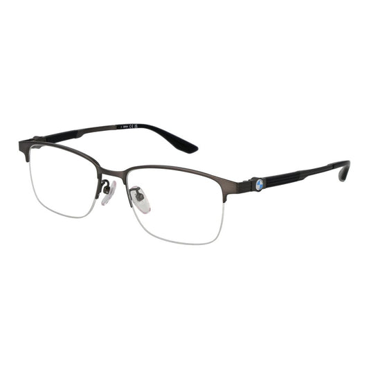 Eyeglasses Frames by BMW for men in titanium gray features a refined silhouette, showcasing a refined gunmetal coloured frame and half-frame frame design for a sophisticated, premium look.