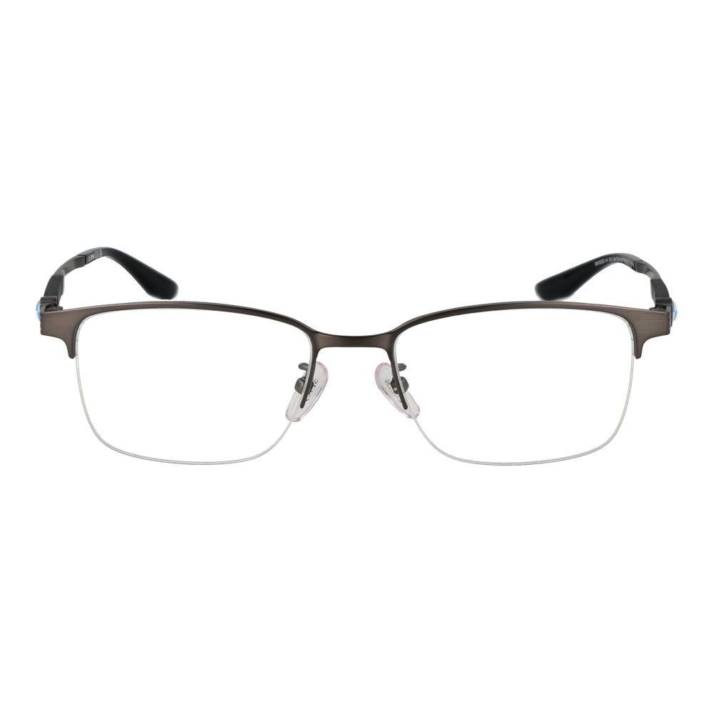 Eyeglasses Frames by BMW for men in titanium gray features an refined silhouette, showcasing a sophisticated gunmetal coloured frame and refined half-frame frame design for a refined look.